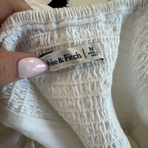 Abercrombie & Fitch White Puff Sleeve Mini Dress - Picture 6 of 6